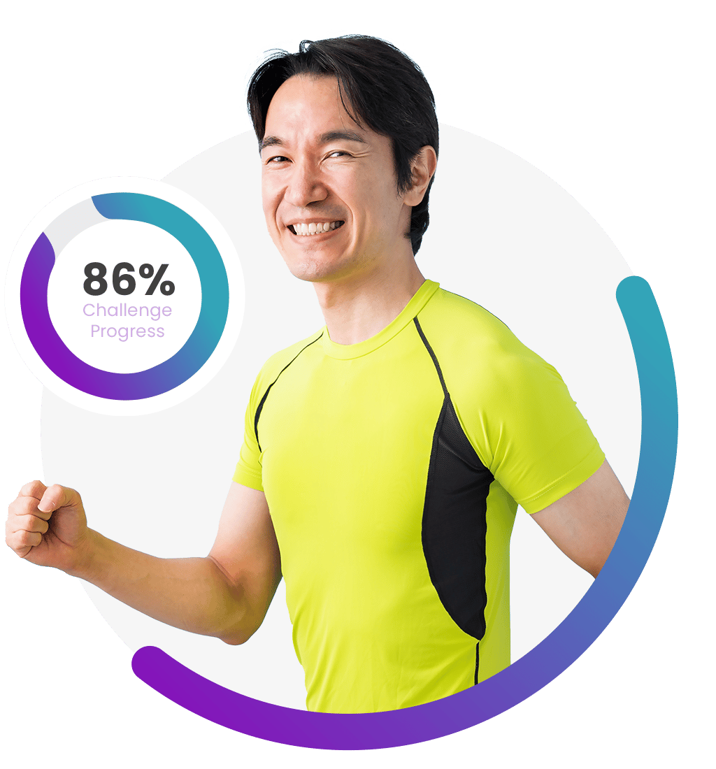 Man Running, 86% Challenge Progress