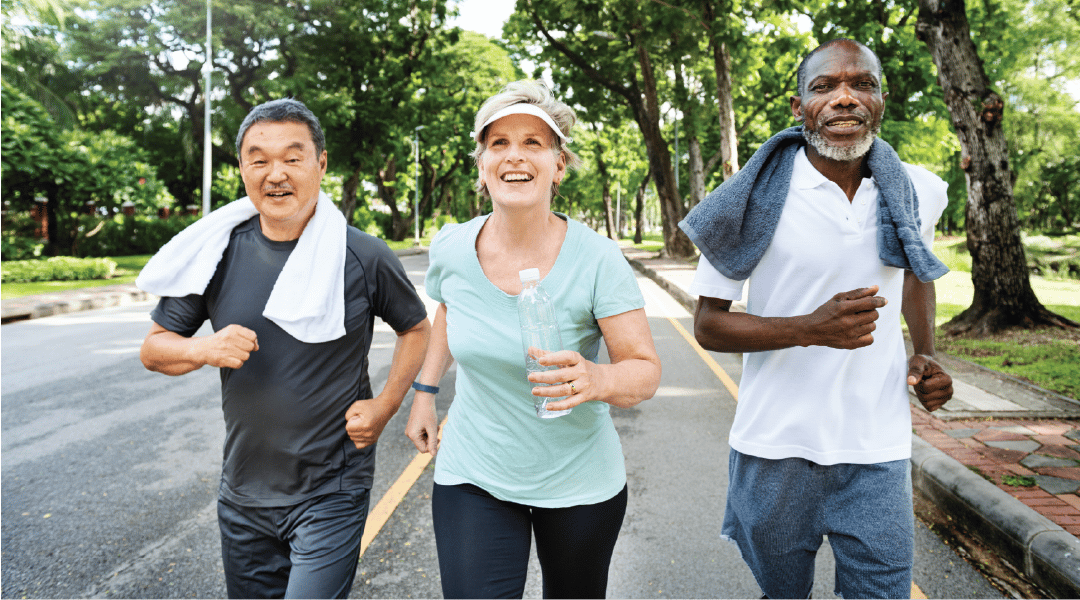 Group of 3 Running Outdoors