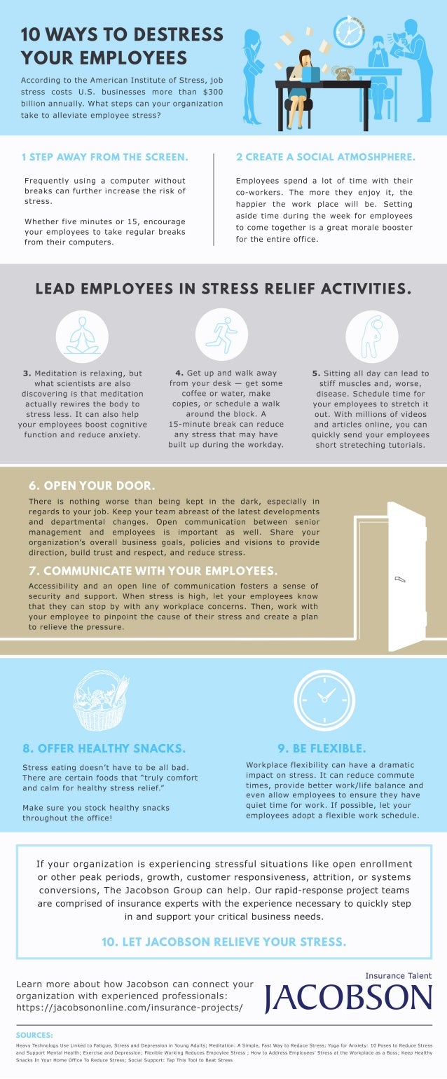 10 ways to destress your employees