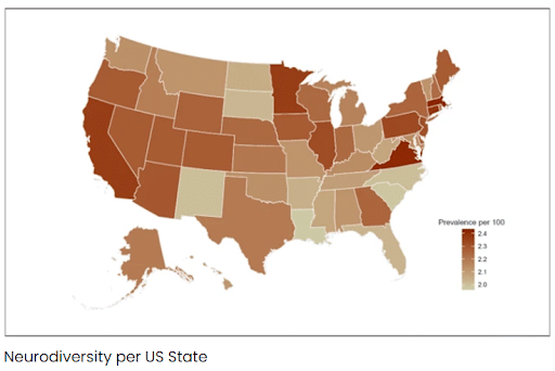 Neurodiversity per U.S. State.