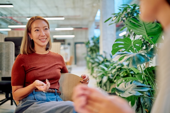 smiling woman in an office